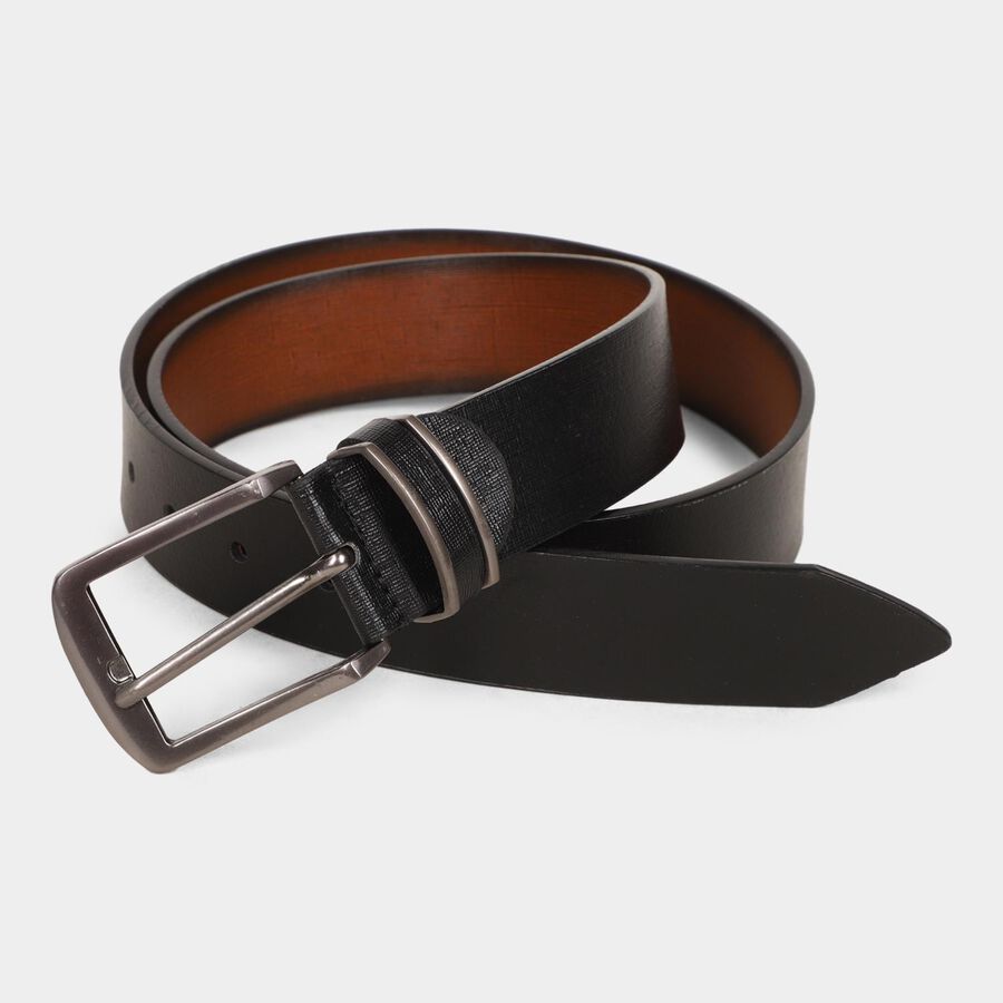 Men's Black Polyurethane Casual Belt, , large image number null